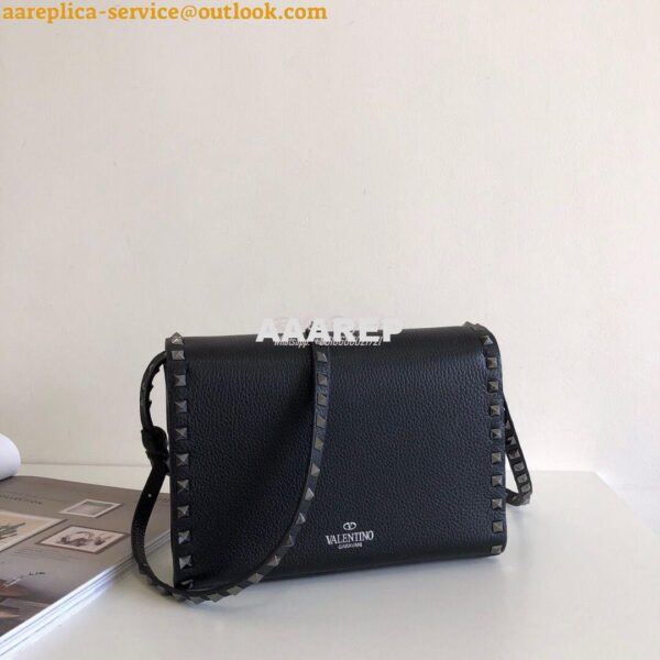 Replica Valentino Small Rockstud Grainy Calfskin Crossbody Bag 0181B B 6