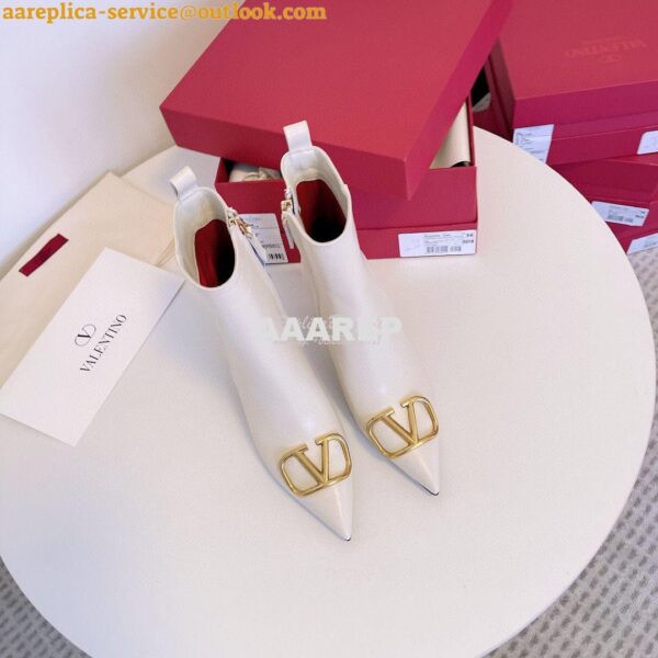 Replica Valentino VLogo 80 Leather Ankle Boots 7