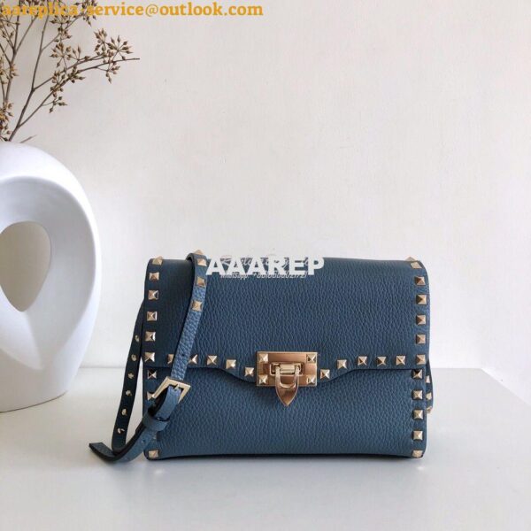 Replica Valentino Small Rockstud Grainy Calfskin Crossbody Bag 0181B B 3