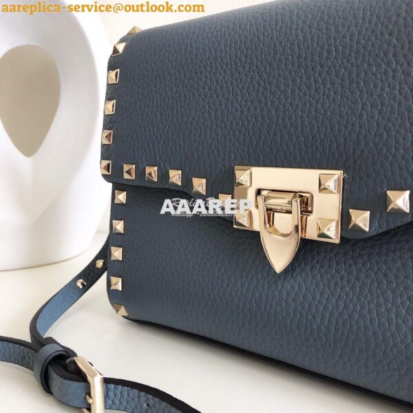 Replica Valentino Small Rockstud Grainy Calfskin Crossbody Bag 0181B B 6