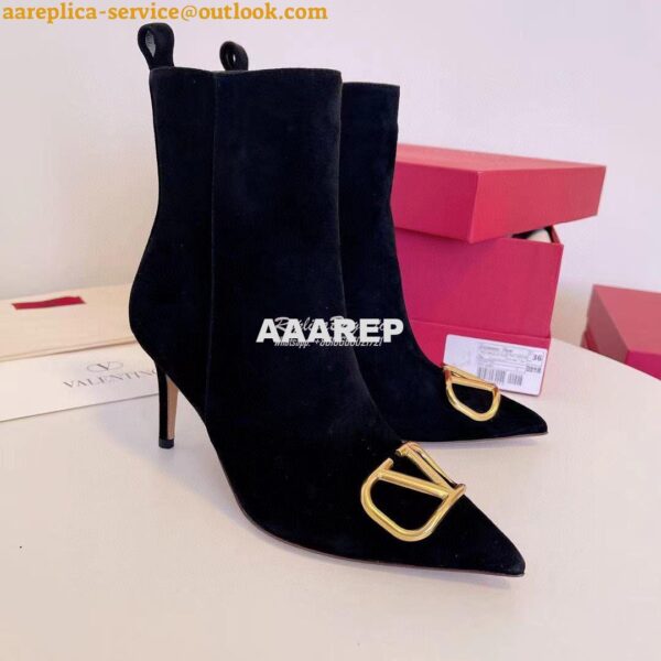 Replica Valentino VLogo 80 Leather Ankle Boots 14