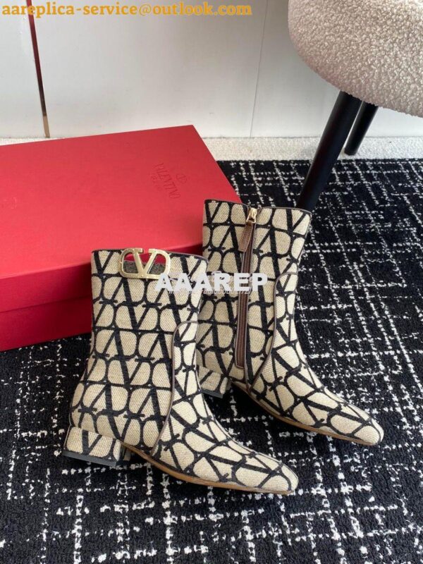 Replica Valentino VLogo Ankle Boot In Toile Iconographe 30mm 2W2S0FT1 6