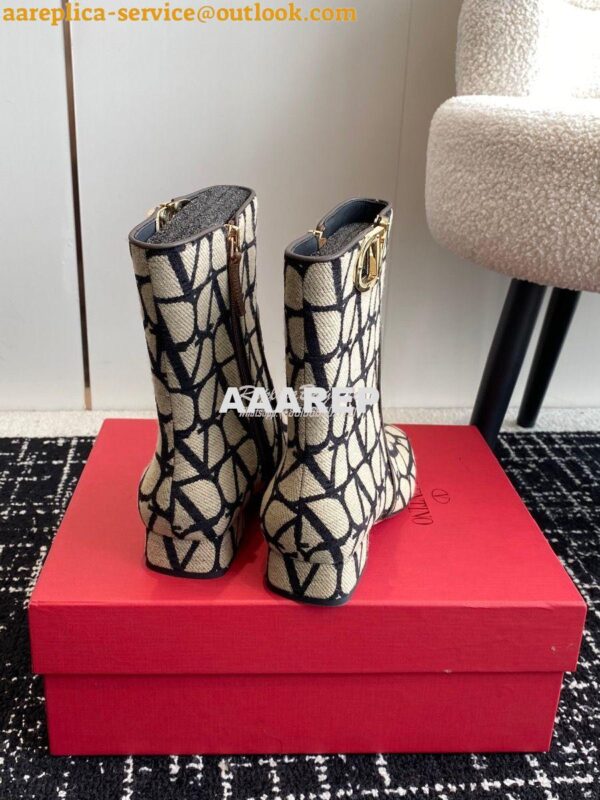 Replica Valentino VLogo Ankle Boot In Toile Iconographe 30mm 2W2S0FT1 10