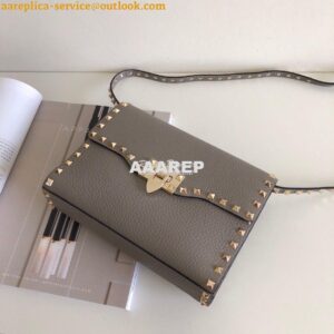 Replica Valentino Small Rockstud Grainy Calfskin Crossbody Bag 0181B G 2