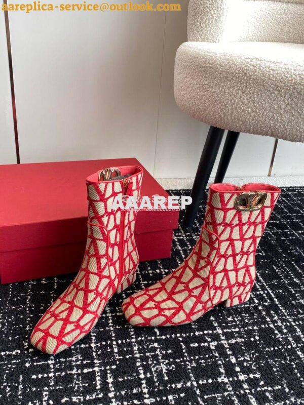 Replica Valentino VLogo Ankle Boot In Toile Iconographe 30mm 2W2S0FT1 4