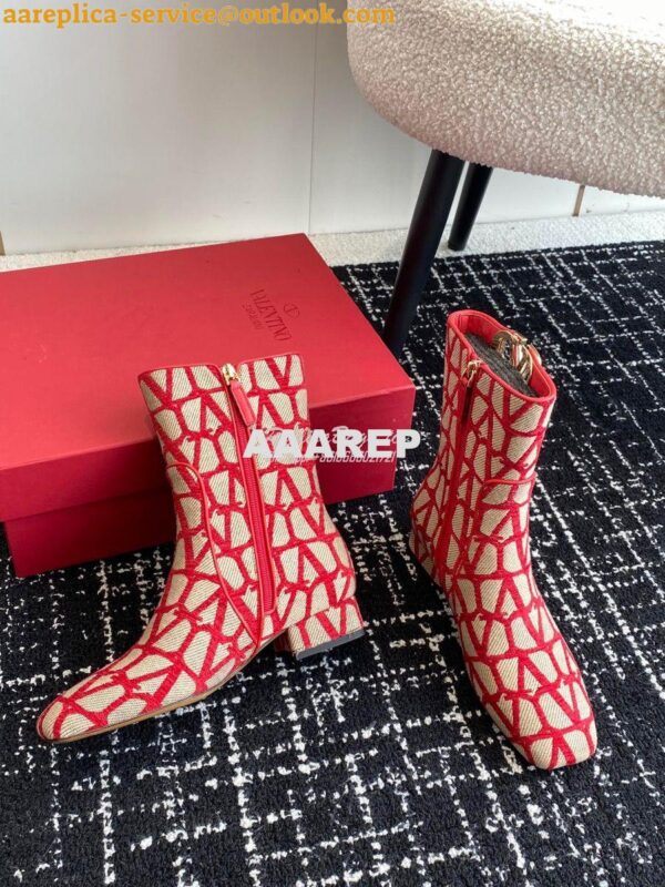 Replica Valentino VLogo Ankle Boot In Toile Iconographe 30mm 2W2S0FT1 5