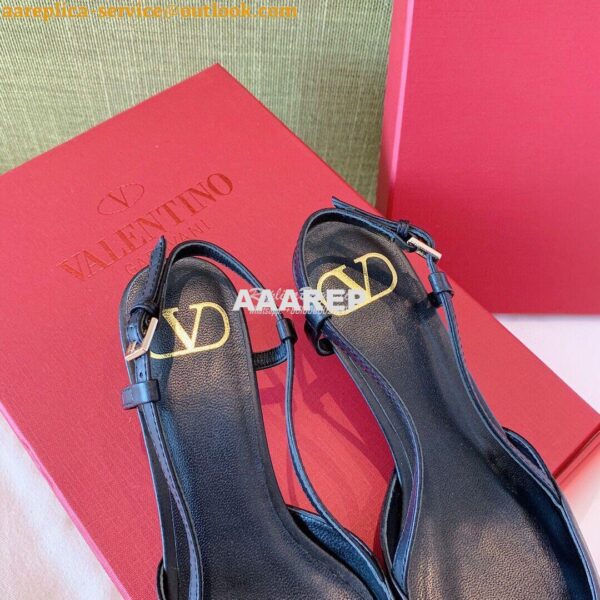 Replica Valentino VLogo Calfskin Slingback Pump 40mm 80mm SW2S0Q70 Bla 14