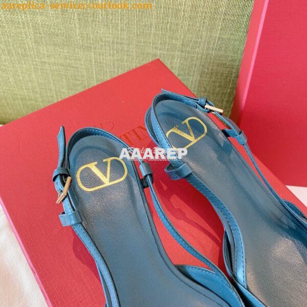 Replica Valentino VLogo Calfskin Slingback Pump 40mm 80mm SW2S0Q70 Blu 9