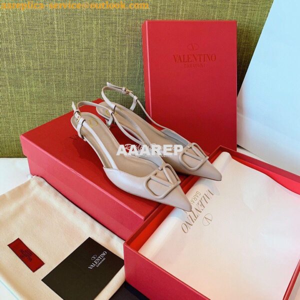 Replica Valentino VLogo Calfskin Slingback Pump 40mm 80mm SW2S0Q70 Pou 3