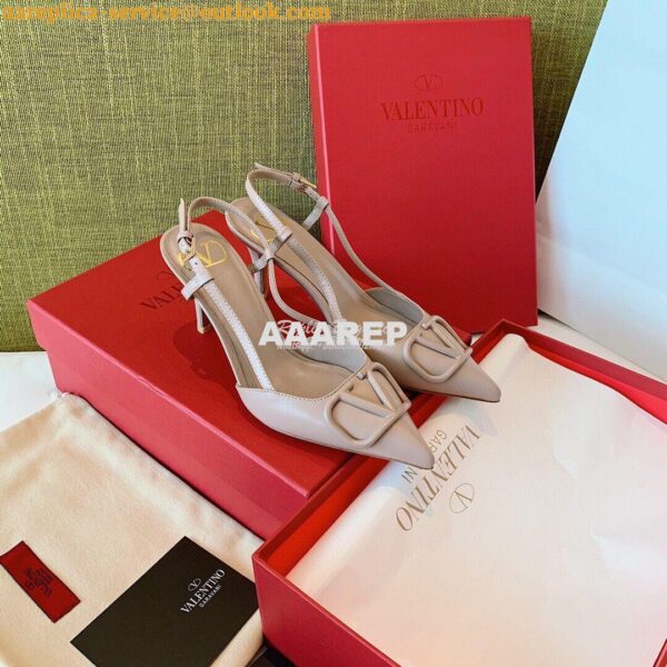 Replica Valentino VLogo Calfskin Slingback Pump 40mm 80mm SW2S0Q70 Pou 9