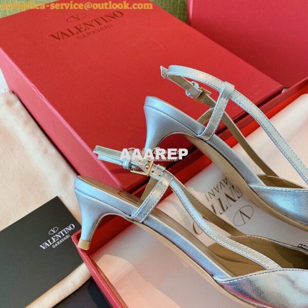 Replica Valentino VLogo Laminated Nappa Slingback Pump 40mm 80mm SW2S0 6