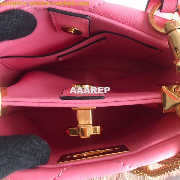 Replica Valentino Small Roman Stud The Handle Bag In Nappa BSF098 Flam 9