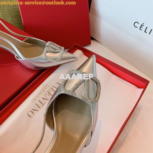 Replica Valentino VLogo Laminated Nappa Slingback Pump 40mm 80mm SW2S0 10