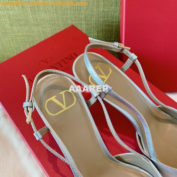 Replica Valentino VLogo Laminated Nappa Slingback Pump 40mm 80mm SW2S0 11