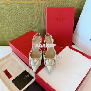 Replica Valentino VLogo Laminated Nappa Slingback Pump 40mm 80mm SW2S0 2