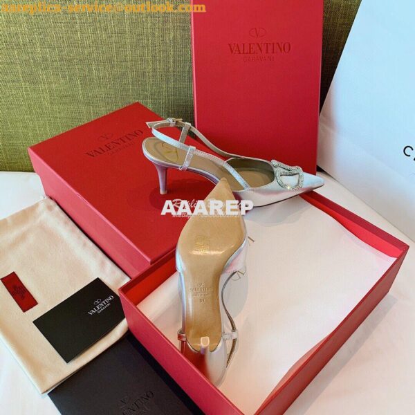 Replica Valentino VLogo Laminated Nappa Slingback Pump 40mm 80mm SW2S0 13