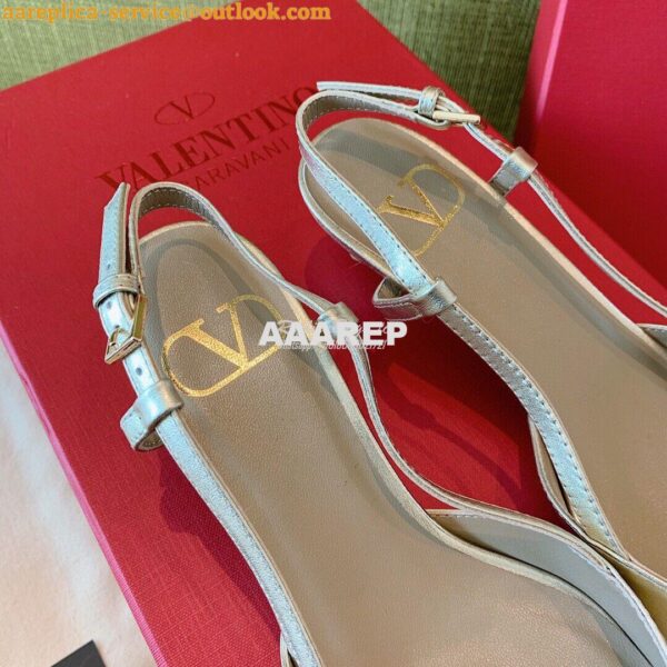 Replica Valentino VLogo Laminated Nappa Slingback Pump 40mm 80mm SW2S0 6