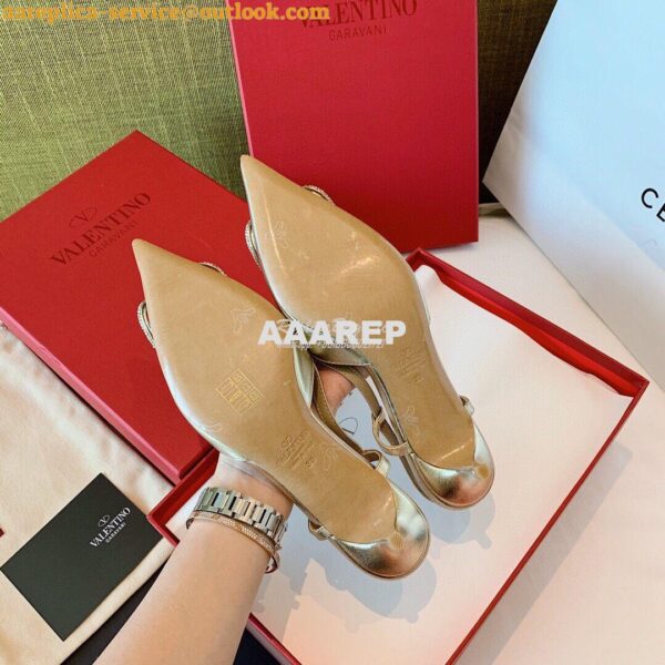 Replica Valentino VLogo Laminated Nappa Slingback Pump 40mm 80mm SW2S0 8