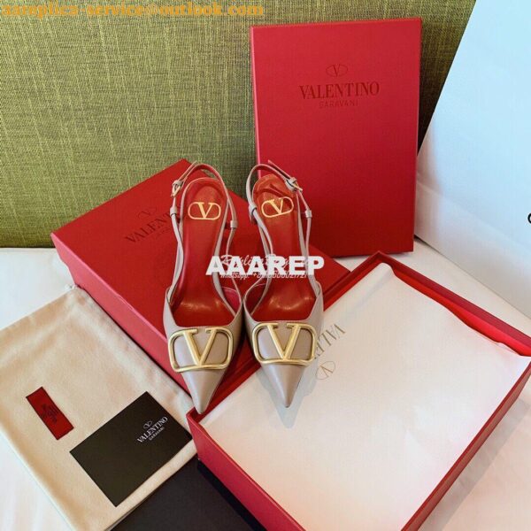 Replica Valentino VLogo Laminated Nappa Slingback Pump 40mm 80mm SW2S0 12