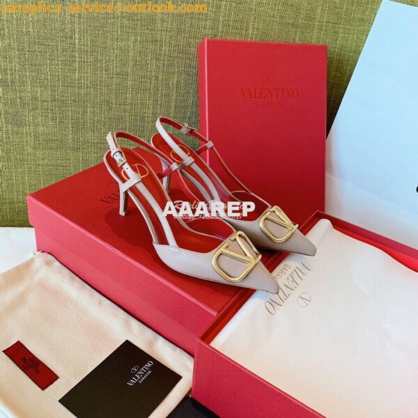 Replica Valentino VLogo Laminated Nappa Slingback Pump 40mm 80mm SW2S0 11