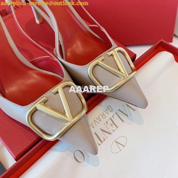 Replica Valentino VLogo Laminated Nappa Slingback Pump 40mm 80mm SW2S0 13