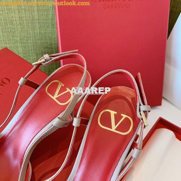 Replica Valentino VLogo Laminated Nappa Slingback Pump 40mm 80mm SW2S0 14