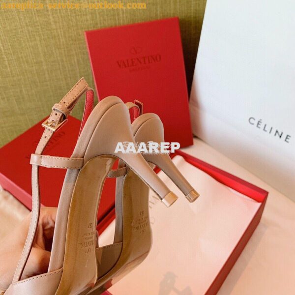 Replica Valentino VLogo Laminated Nappa Slingback Pump 40mm 80mm SW2S0 15