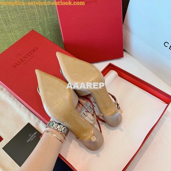 Replica Valentino VLogo Laminated Nappa Slingback Pump 40mm 80mm SW2S0 16