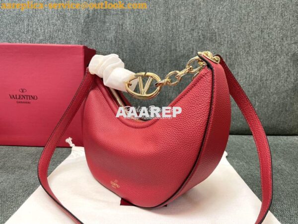 Replica Valentino Small Vlogo Moon Hobo Bag In Grainy Calfskin With Ch 6