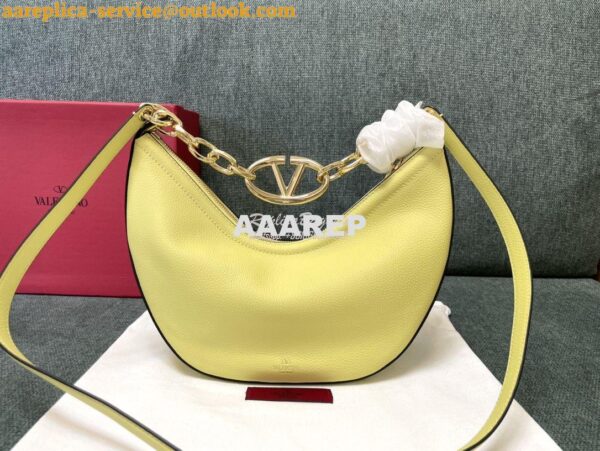 Replica Valentino Small Vlogo Moon Hobo Bag In Grainy Calfskin With Ch 5