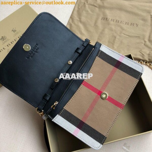 Replica Burberry Leather and House Check Wallet with Detachable Strap 9