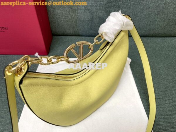 Replica Valentino Small Vlogo Moon Hobo Bag In Grainy Calfskin With Ch 6