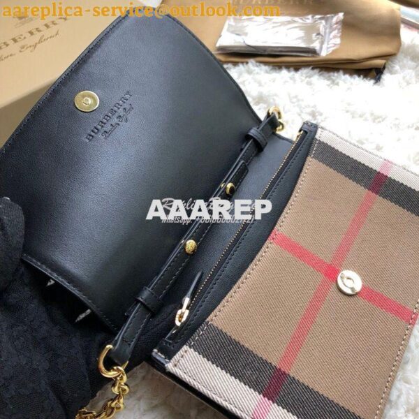 Replica Burberry Leather and House Check Wallet with Detachable Strap 8