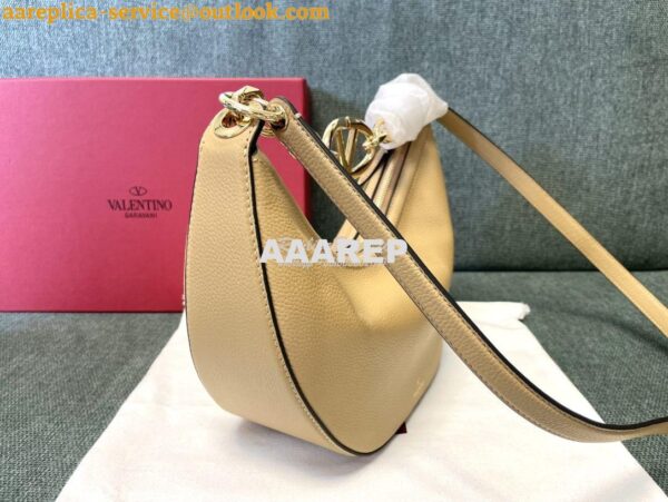 Replica Valentino Small Vlogo Moon Hobo Bag In Grainy Calfskin With Ch 6