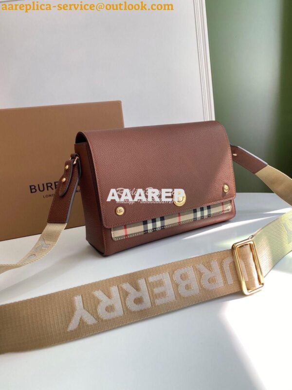 Replica Burberry Leather and Vintage Check Note Crossbody Bag 80211111 4