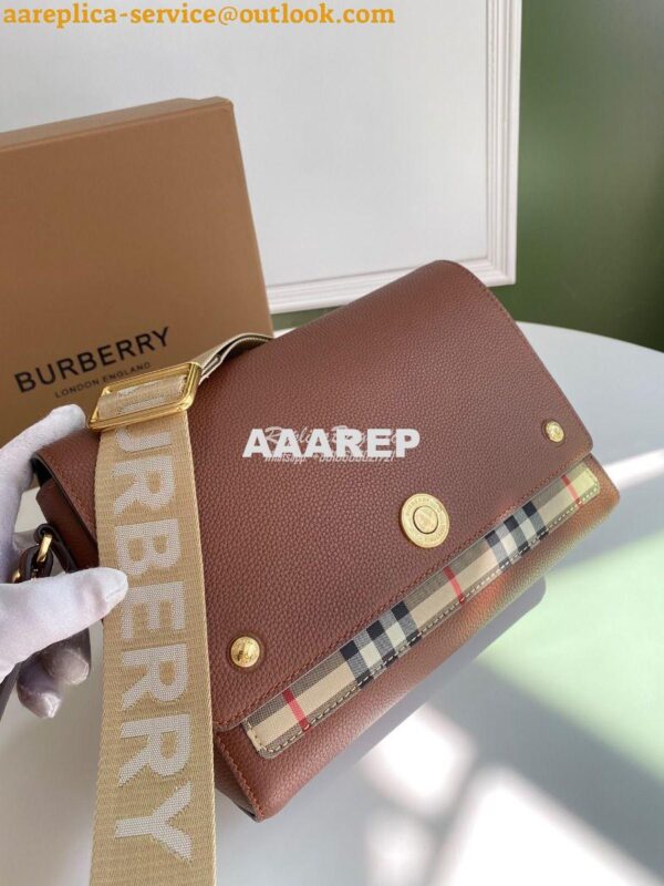 Replica Burberry Leather and Vintage Check Note Crossbody Bag 80211111 5