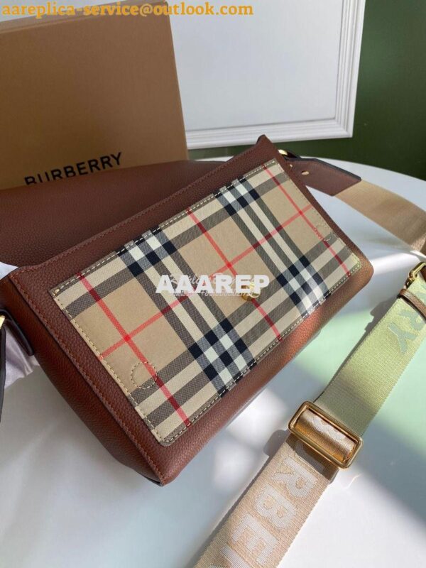 Replica Burberry Leather and Vintage Check Note Crossbody Bag 80211111 11