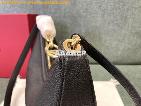 Replica Valentino Small Vlogo Moon Hobo Bag In Grainy Calfskin With Ch 8