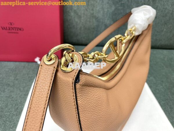 Replica Valentino Small Vlogo Moon Hobo Bag In Grainy Calfskin With Ch 5