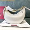 Replica Valentino Small Vlogo Moon Hobo Bag In Grainy Calfskin With Ch