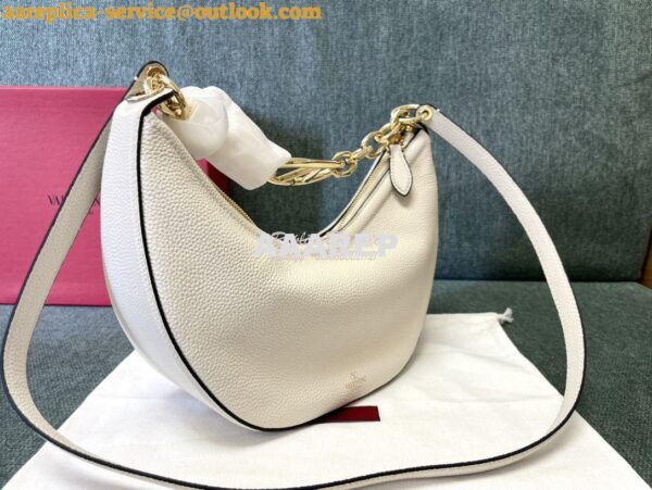 Replica Valentino Small Vlogo Moon Hobo Bag In Grainy Calfskin With Ch 5