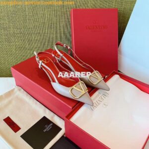 Replica Valentino Gold VLogo Calfskin Slingback Pump 40mm 80mm SW2S0Q7 2