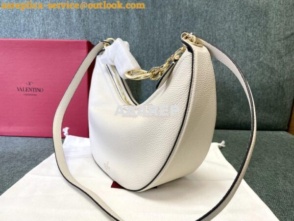 Replica Valentino Small Vlogo Moon Hobo Bag In Grainy Calfskin With Ch 7