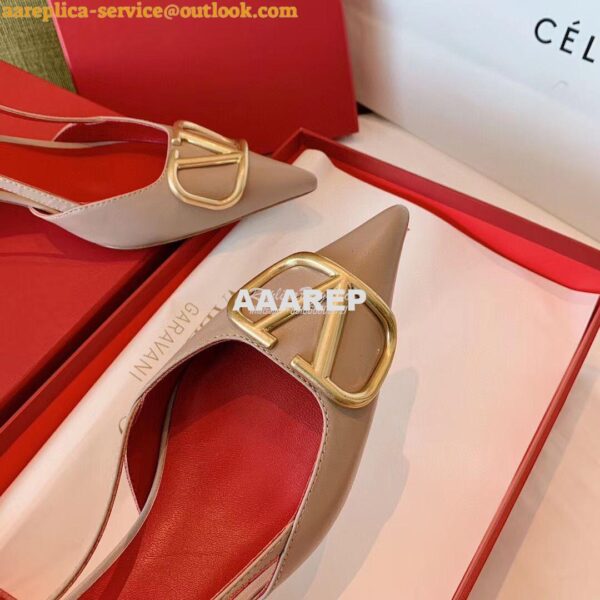 Replica Valentino Gold VLogo Calfskin Slingback Pump 40mm 80mm SW2S0Q7 6