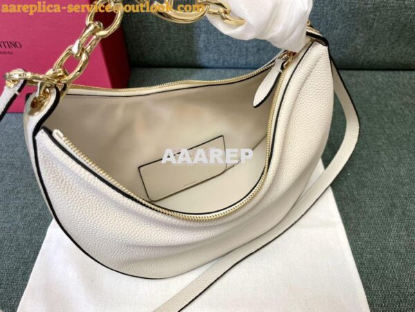 Replica Valentino Small Vlogo Moon Hobo Bag In Grainy Calfskin With Ch 9