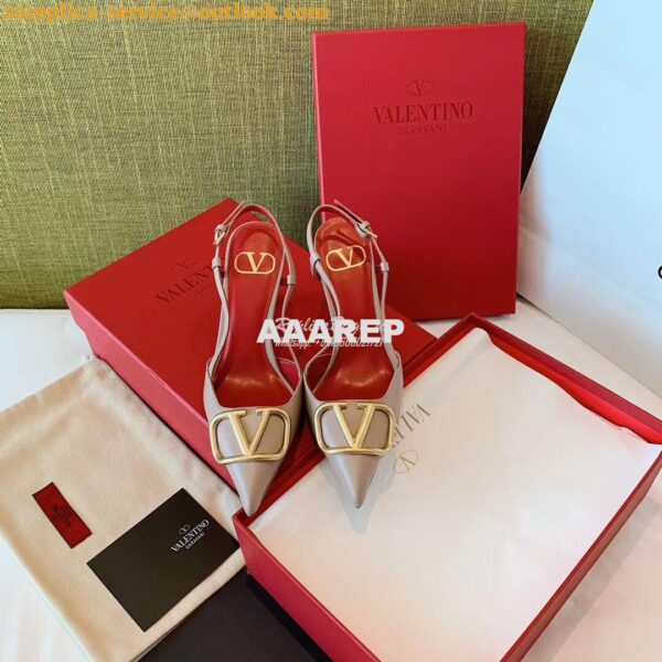 Replica Valentino Gold VLogo Calfskin Slingback Pump 40mm 80mm SW2S0Q7 10