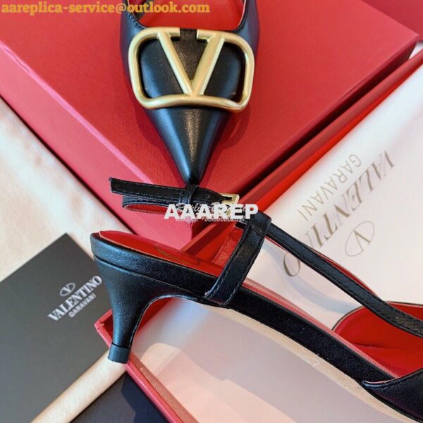 Replica Valentino Gold VLogo Calfskin Slingback Pump 40mm 80mm SW2S0Q7 8