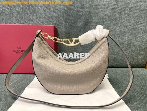 Replica Valentino Small Vlogo Moon Hobo Bag In Grainy Calfskin With Ch 7