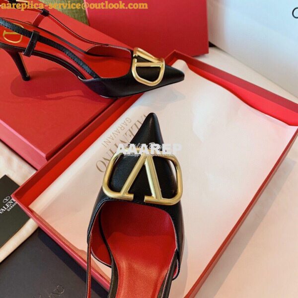 Replica Valentino Gold VLogo Calfskin Slingback Pump 40mm 80mm SW2S0Q7 14