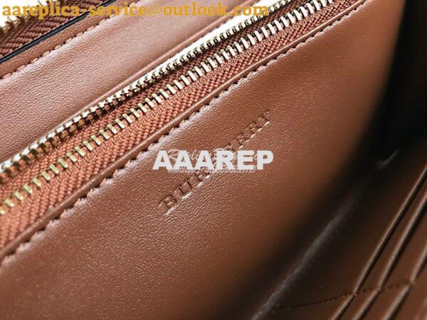 Replica Burberry Leather Trim Haymarket Zip Around Wallet 887038 Brown 8